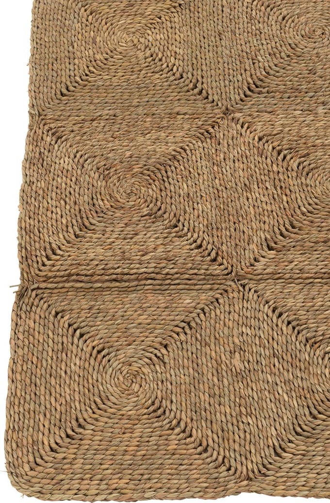 J-Line tapijt Vierkanten Geweven Touw - polyester - naturel