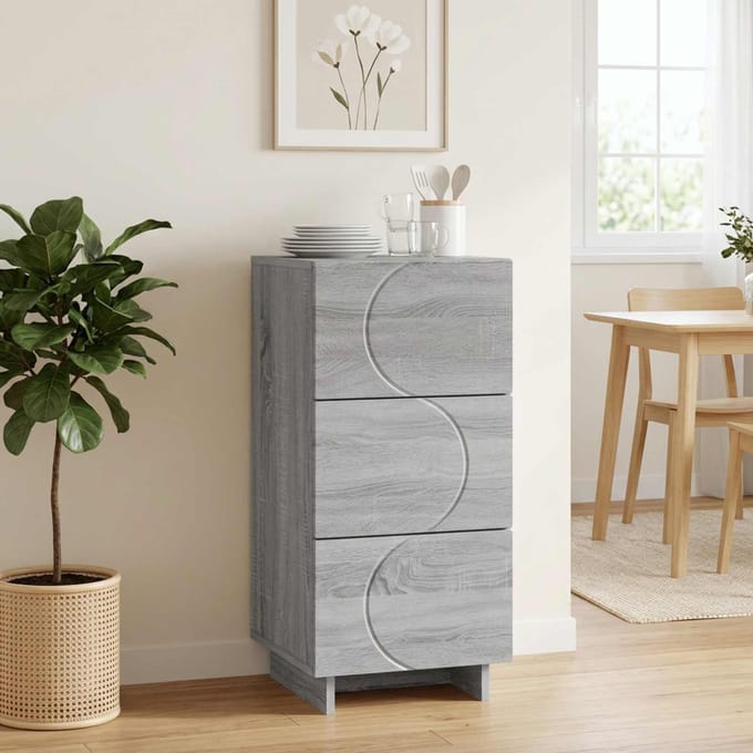 vidaXL - Dressoir - Grijs - Sonoma - 33.5 - x - 34.5 - x - 75 - cm - Bewerkt - hout