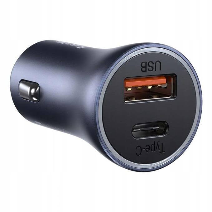 2 in 1 Autolader USB C & USB A 4.0 - 40W - Snellader - Car Fast/Quick Charger - Space Gray