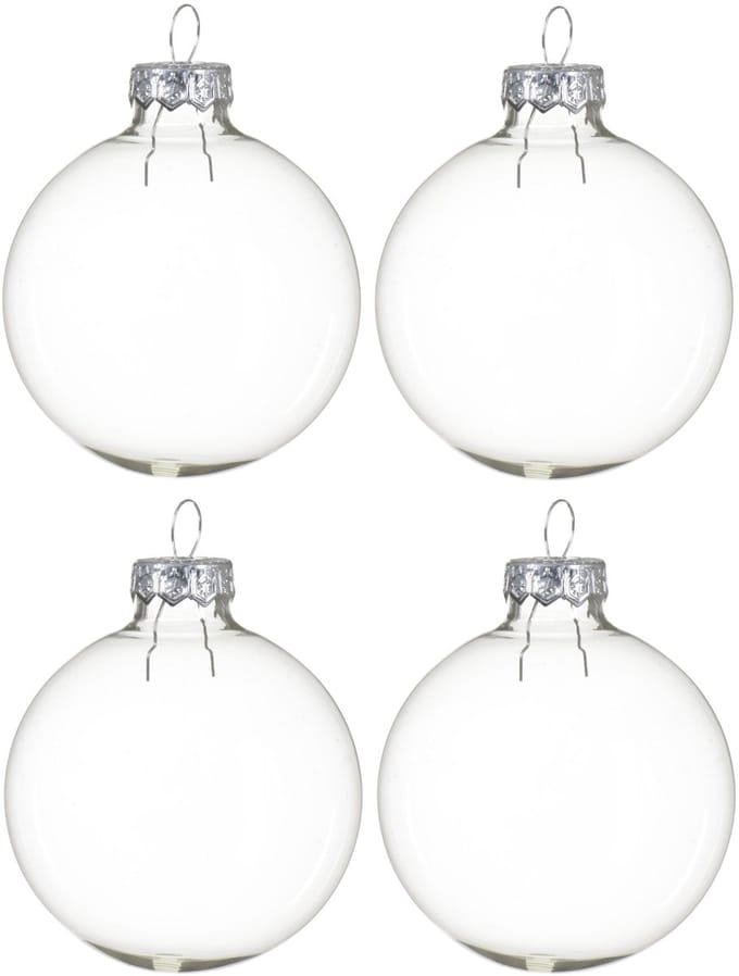 Decoris kerstballen - 8x st - transparant - D7 cm - glas - kerstversiering