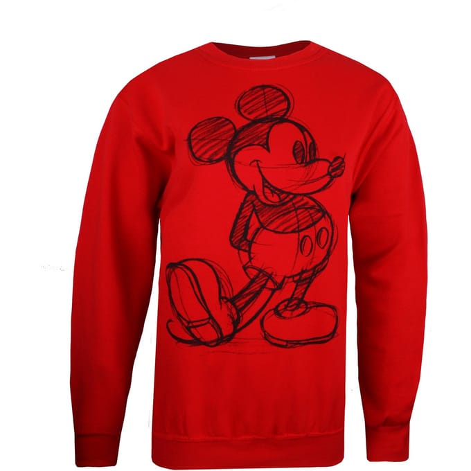 Disney Dames/Dames Mickey Mouse Schets Crew Hals Sweatshirt (Rood)