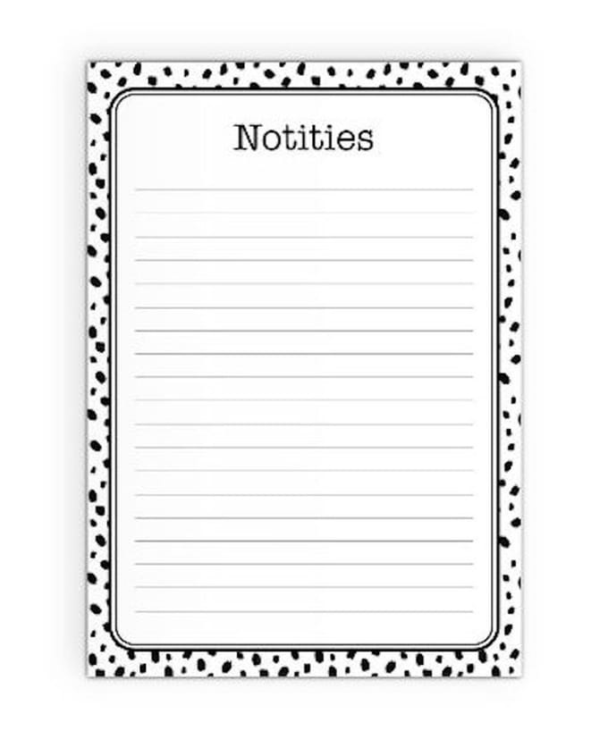A5 Notitieblok - Dots wit/zwart
