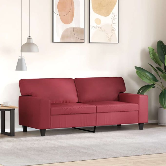 vidaXL Tweezitsbank 140 cm kunstleer wijnrood