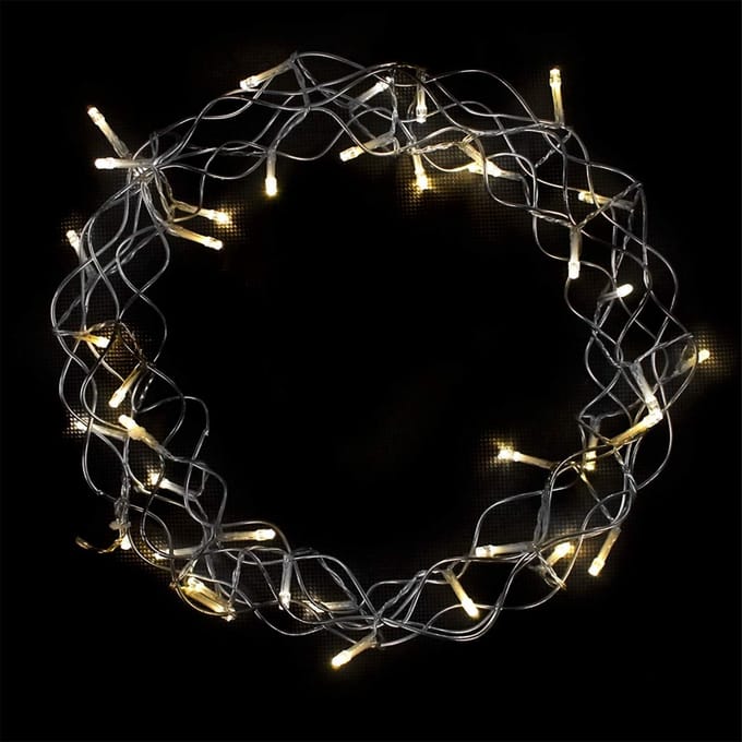 Decoratieve LED Metalen Krans met Timer voor Binnen - Ø30cm Warm Wit Licht