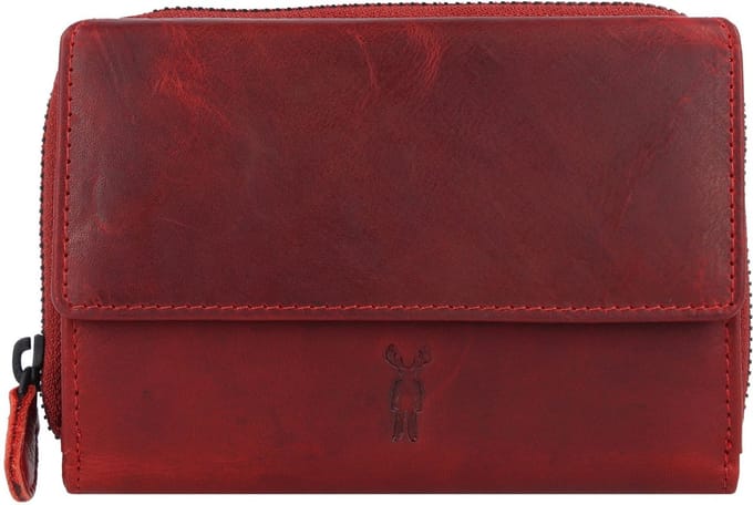 Jack Kinsky Risör Portemonnee RFID-bescherming Leer 14 cm - Jongens - Horizontaal - rot