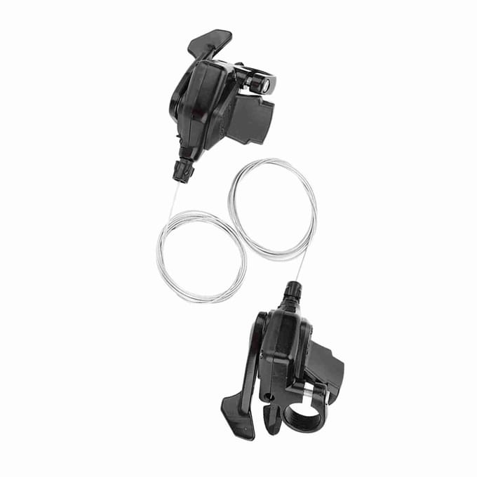 1 Paar Triple Speed Fiets Versnellingspook Derailleur Links/Rechts Schakelaar (3x8Snelheid) gray