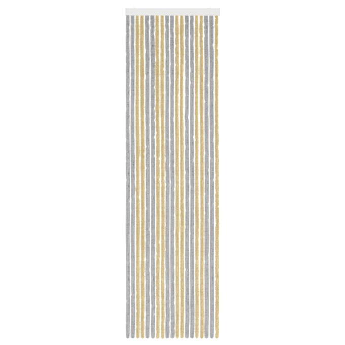 vidaXL - Insecten - Gordijn - Chenille - Grijs - en - Beige - 56 - x - 200 - cm - 100% - PP