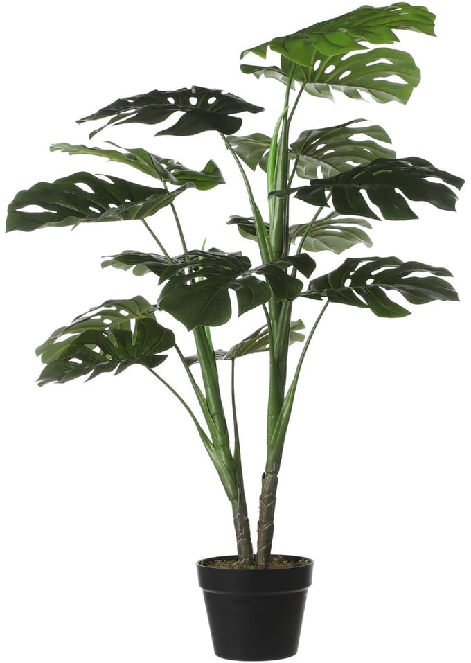 Kunstplant mica monstera in plastic pot | 4 stuks