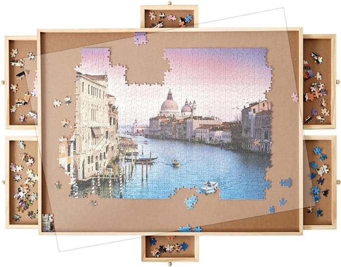 Puzzeltafel - Puzzelmat - Puzzelmap - Puzzelbord - Bruin