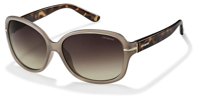Polaroid vlinder dames beige havana bruine gradiënt gepolariseerde zonnebril
