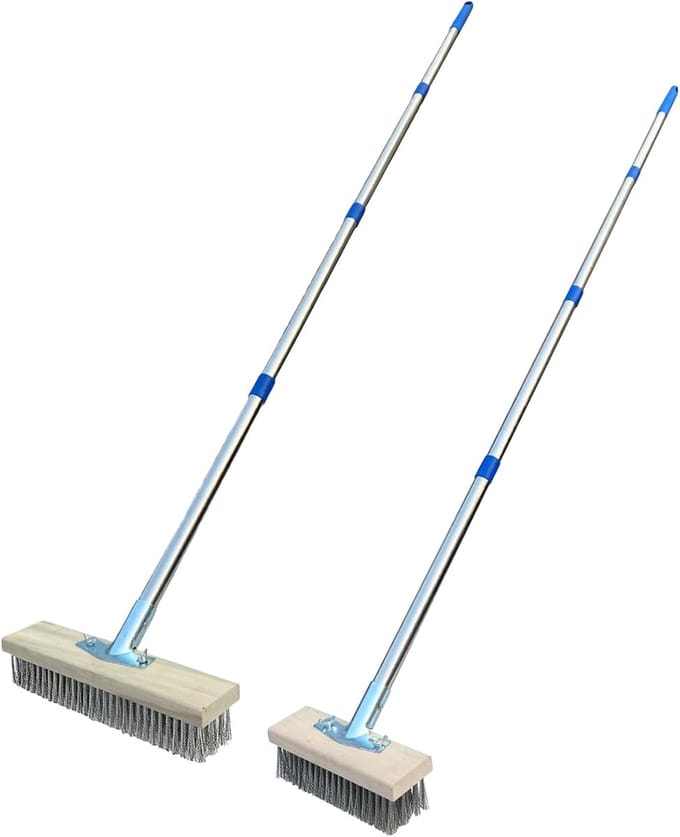 Buiten Schrobber - Terras Reiniger - Tuin Onderhoud - Verstelbare Lengte - 165 cm Lengte
