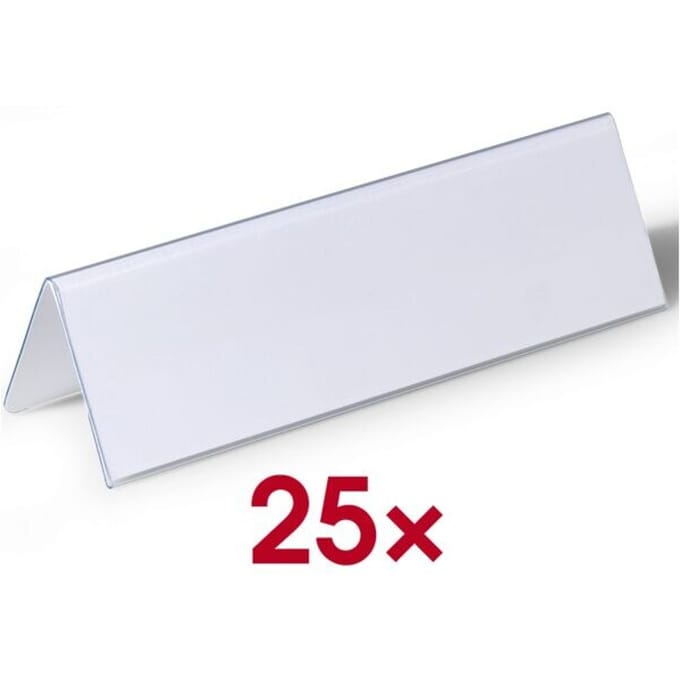 DURABLE sign holder - for 122 x 210 mm 61 x 210 mm - double-sided - transparent (pack of 25)