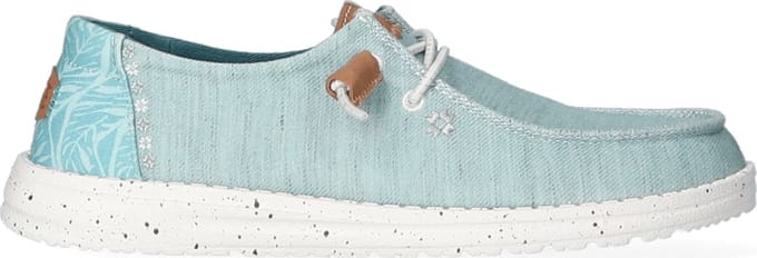 HEYDUDE - Wendy Heathered Slub Tropical Dames Instappers Blue - Maat 43