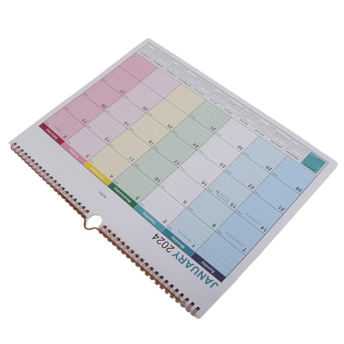 Calendrier mural anglais Calendrier mural simple Calendrier anglais Calendrier de bureau white