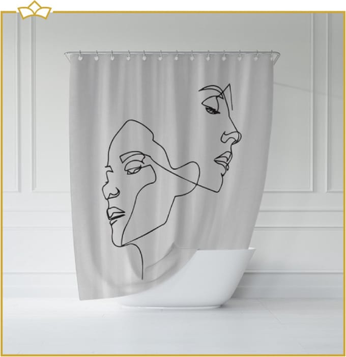 ATTREZZO® Douchegordijn Mats - 150x180 cm