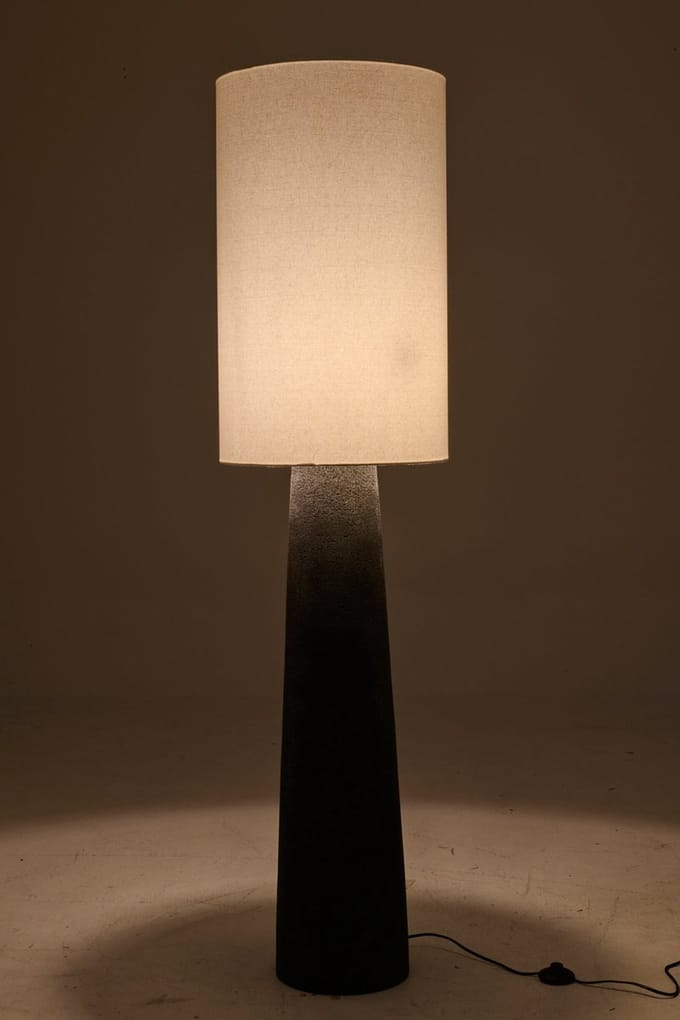 J-Line vloerlamp Ava - glas - zwart/wit - large