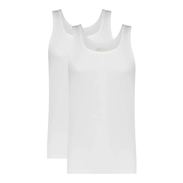 Ten Cate Basics singlet wit 2-pack voor Heren | Maat M