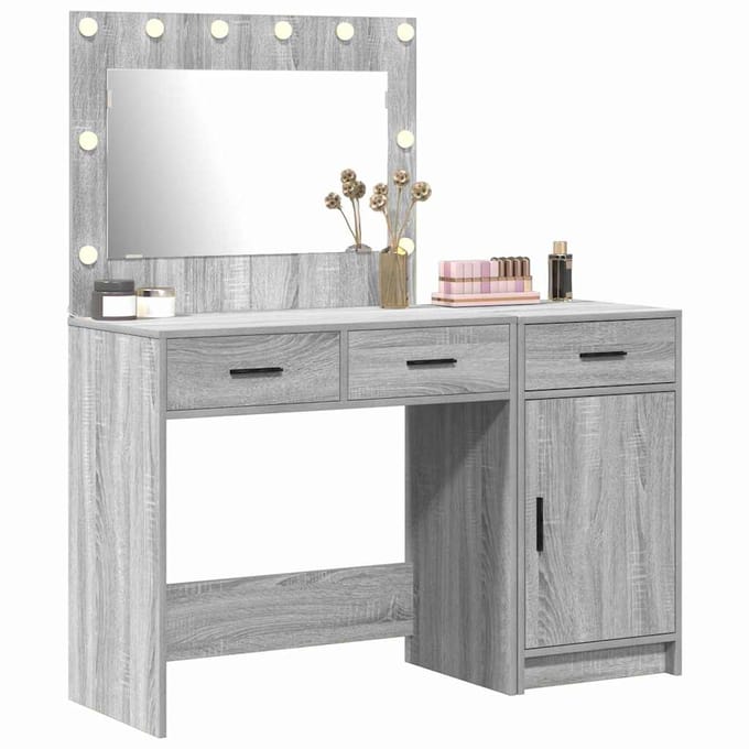 vidaXL - Kaptafel - 2 - st - Grijs - 40 - x - 41 - x - 75 - cm - Bewerkt - hout