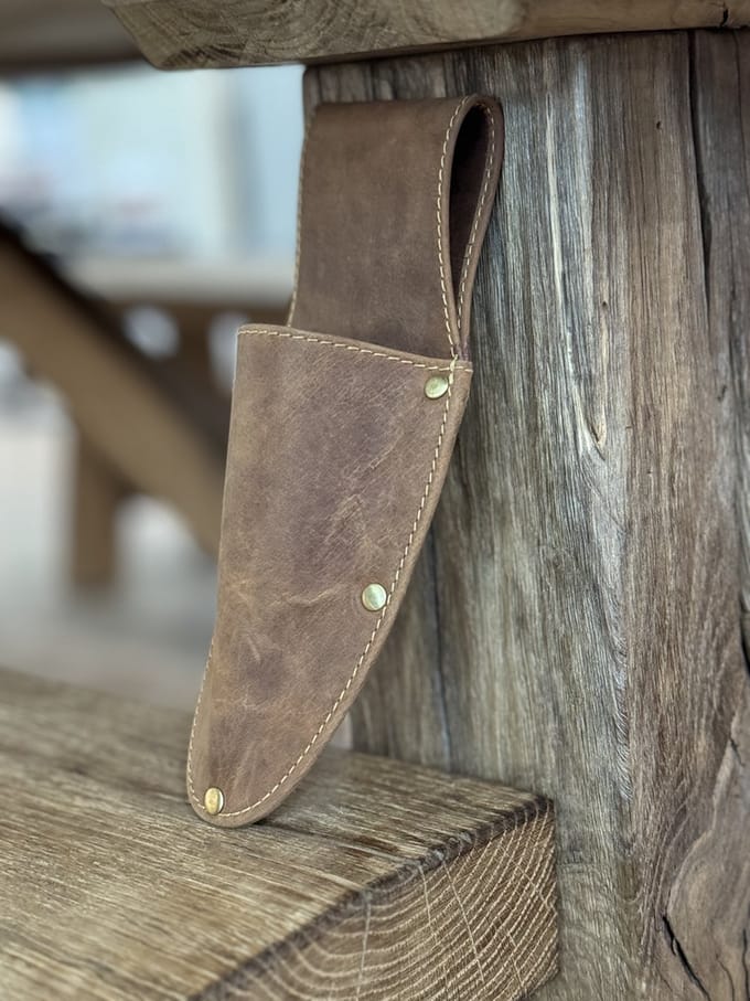 lederwaren L D snoeischaar holster leer LT Brown