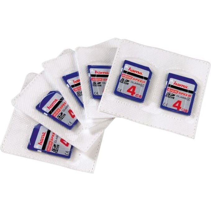 Zelfklevende sleeves voor SD geheugenkaarten