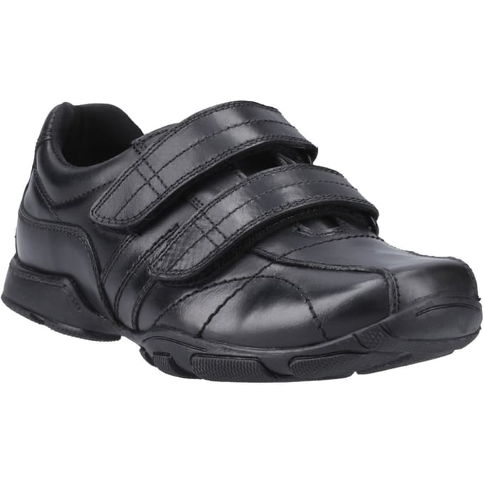 Hush Puppies Vance Leer Jongens Zwarte Loafers