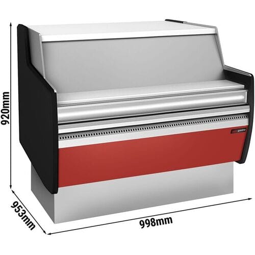 GGM Gastro Kassentisch - 990mm - Frontblende Dunkelrot