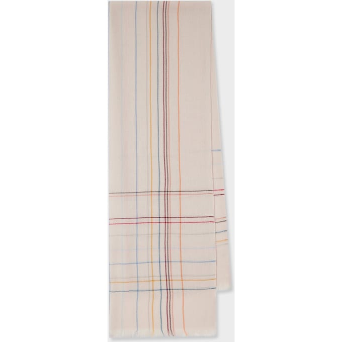 Paul Smith Woscarf Brkn Sig Chck Off White Taglia: OS | Sciarpe Outlet | Donna | Bianco