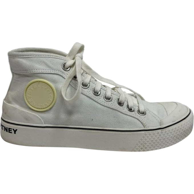 Stella McCartney hoge sneakers met logo-accent in wit canvas