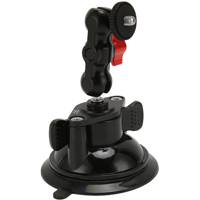 Krachtige zuignap camera autohouder actie camera houder camera autohouder dubbele kogel scharnierend black
