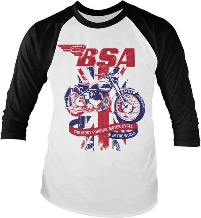 BSA Raglan top -S- Union Jack Wit/Zwart