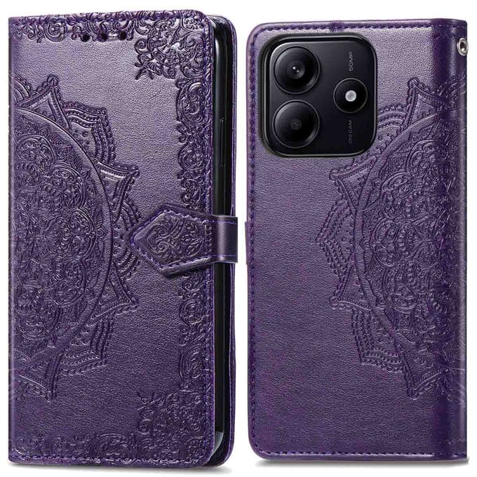 imoshion Hoesje - Geschikt voor Xiaomi Redmi Note 14 5G - Mandala Bookcase - Paars