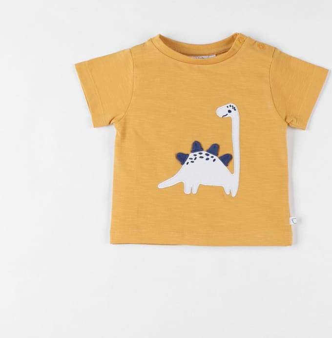 Noukie's - T shirt korte mouw - Oker - Dino - 18 maand 86