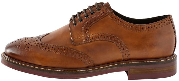 Next - Heren - Leren brogues met contrasterende zool - Bruin