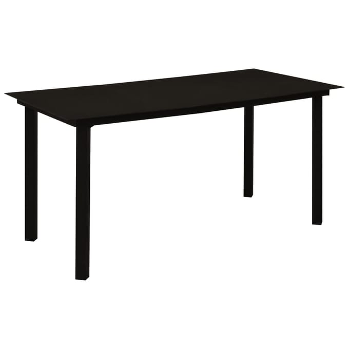 vidaXL - Tuintafel - 150x80x74 - cm - staal - en - glas - zwart