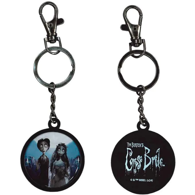 Corpse Bride Metal Keychain Couple & Logo 7 cm