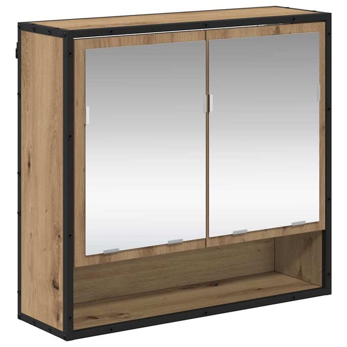 vidaXL - Wandplank - Artisan - Eiken - 65 - x - 20 - x - 60 - cm