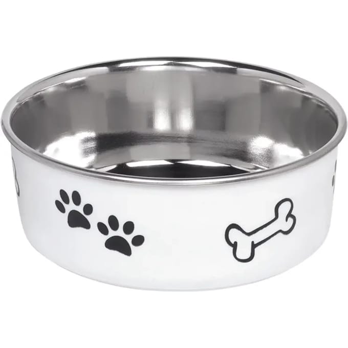 Nobby Hond Rvs Bak Fusion M Wit Antislip 16 cm ca. 940 ml