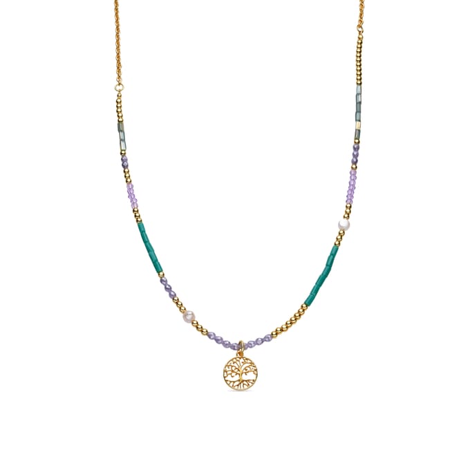 Luxeketting met Blauw Kristal 18k goud afwerking - Zorsi