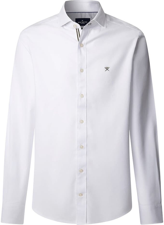 Hackett Flannel Tape Overhemd Met Lange Mouwen Wit S Man
