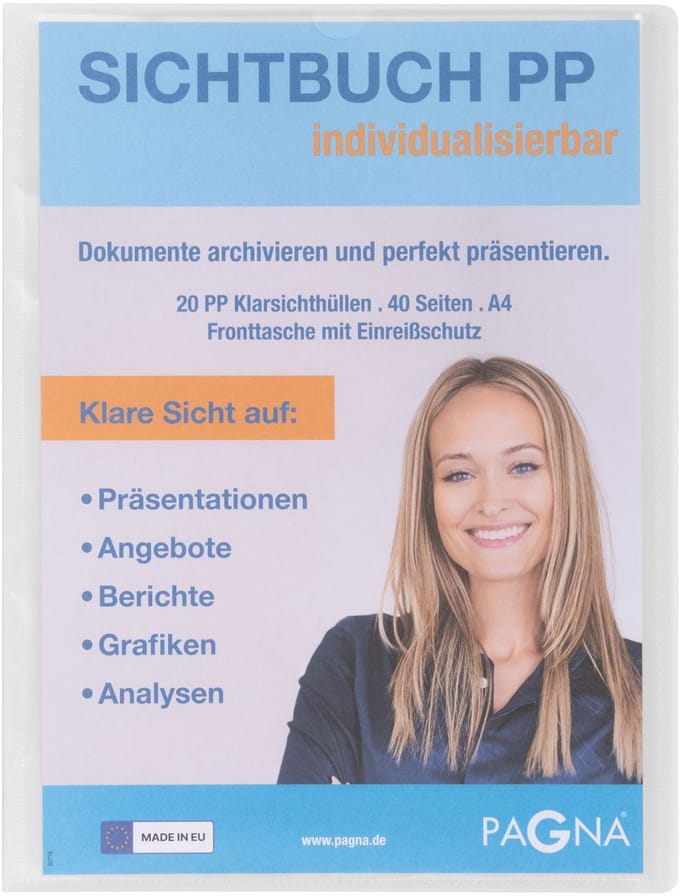 Pagna 21011-19, Project folder, A4, Polypropyleen (PP), Transparant, 40 vel, 20 vakken