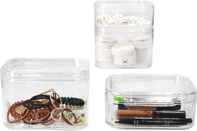 Set van 4 ELINA opbergdozen klein & groot transparant - 2x 20523 & 2x 20522