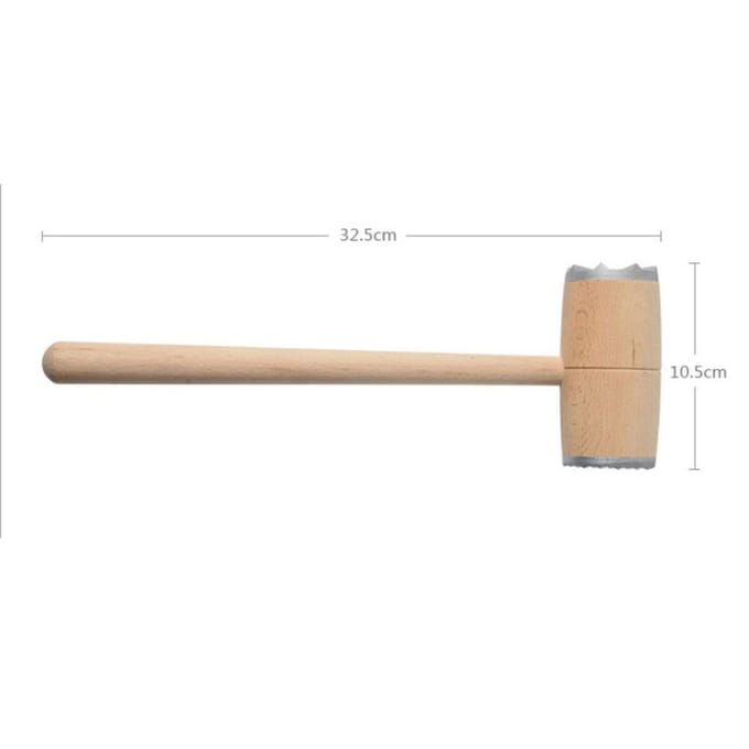 Houten vleeshamer met twee zijden voor het mals maken van steak en rundvlees Praktisch keukengereedschap beige