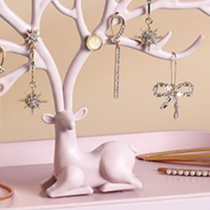 Sieradenboom Standaard Grote Capaciteit Decoratieve Boom Toren Sieraden Organizer met Basis Lade voor white