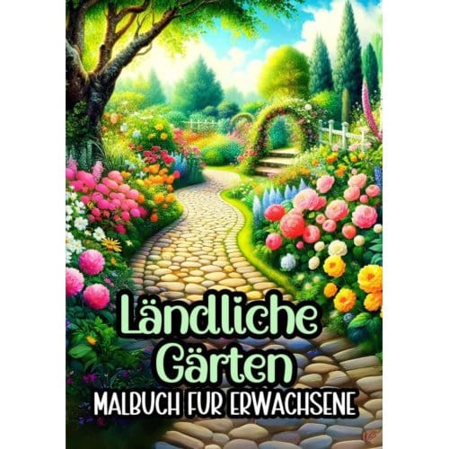 Malbuch Für Erwachsene - Ländliche Gärten - Malbücher Für Erwachsene