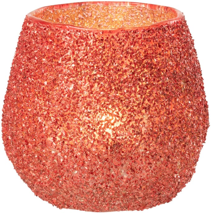 J-Line theelichthouder - glas - rood - small