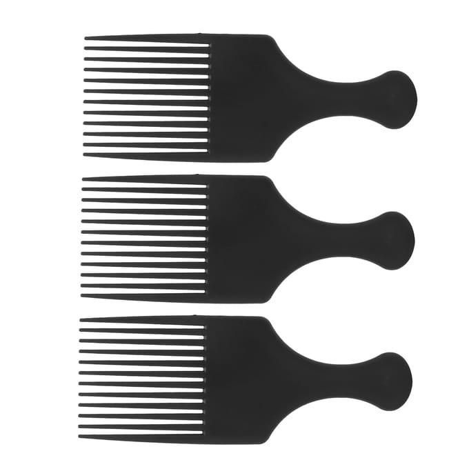 3 stuks Professionele Haarplukker Draagbaar Salon Kapsalon Afro Plukkam Haarstyling Tool black