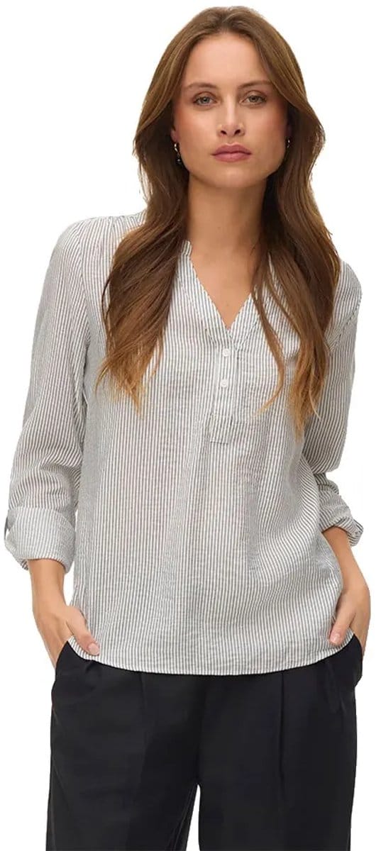 VERO MODA - VMKAJA LS V-NECK FOLD-UP TOP WVN - Dames - Blouses
