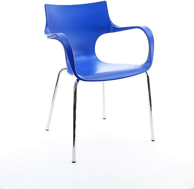 Workliving Jim Stoel - Blauw - Aluminium Onderstel