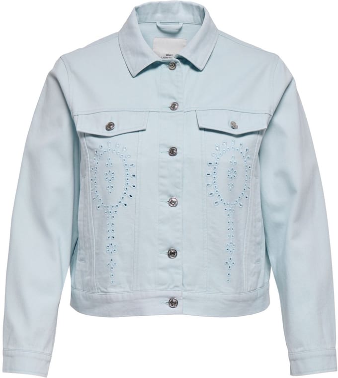 ONLY CARMAKOMA - CARELSA CROCHET DENIM JACKET OTW Dames Jas