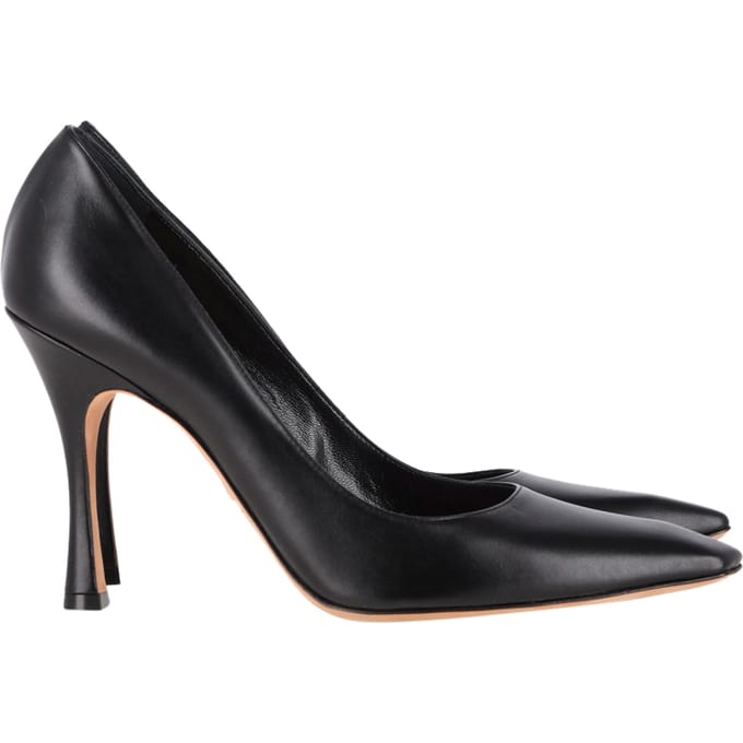 Christian Dior Vierkante Neus Pumps in Zwart Leer